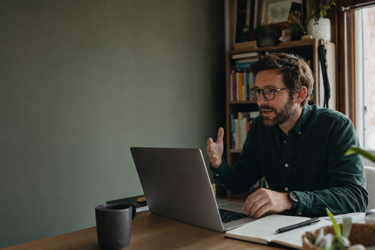 Colleagues taking part in an online meeting
